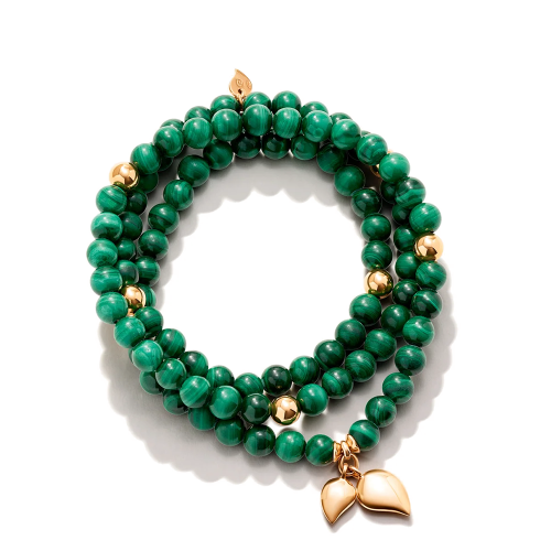 Tamara Comolli India INDIA Armband mit Malachit 3-reihig B-IND-Mal-3-m-rg