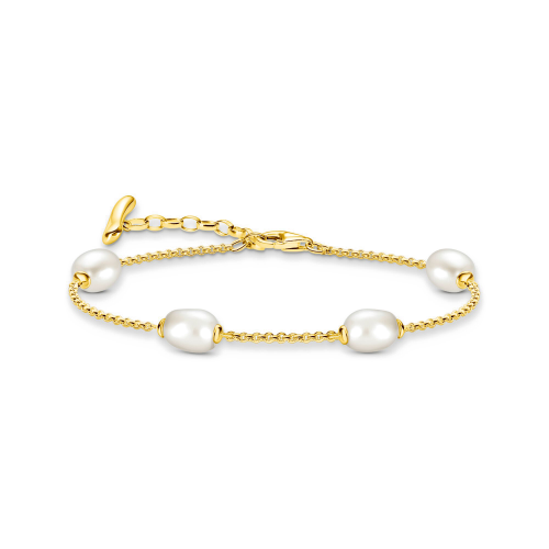 Thomas Sabo Armband mit Perlen Natural Beauty vergoldet A2189-430-14