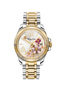 Thomas Sabo Damenuhr Blumen aus rosafarbenen Steinen bicolor WA0382-291-201