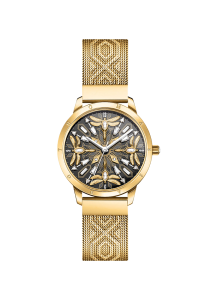 Thomas Sabo Damenuhr mit 33 mm, Libellen und Steinen goldfarben WA0422-264-207