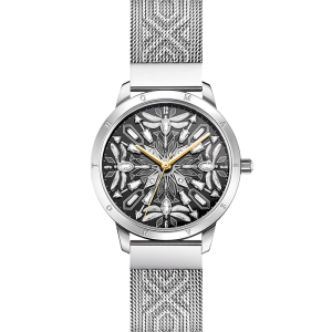 Thomas Sabo Damenuhr mit 33 mm, Libellen und Steinen silberfarben WA0423-201-201