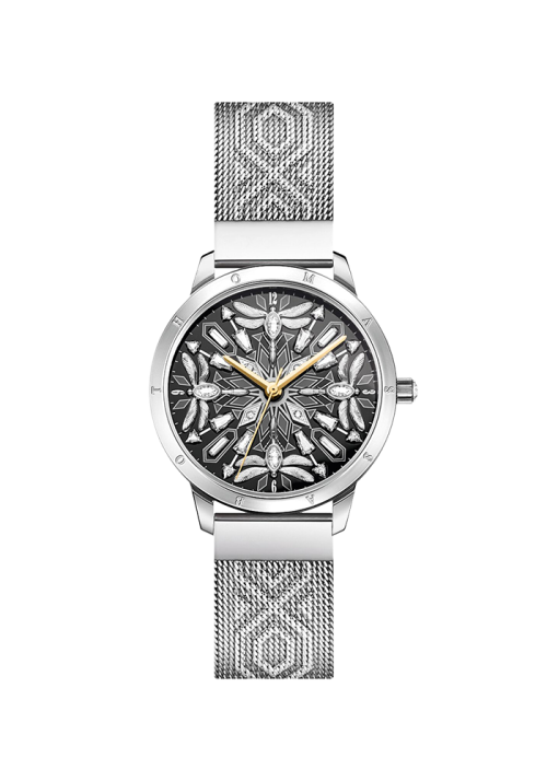 Thomas Sabo Damenuhr mit 33 mm, Libellen und Steinen silberfarben WA0423-201-201