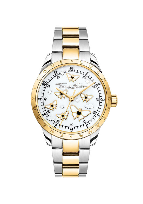Thomas Sabo Damenuhr mit Schmetterlingen Bicolor WA0433-291-202