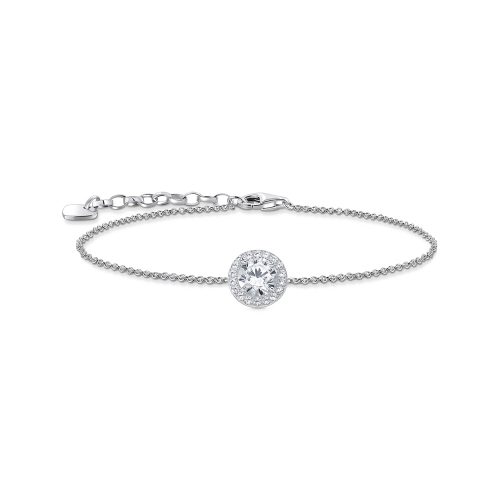 Thomas Sabo Essentials Armband mit Halo-Anhänger und weißen Steinen Silber A2166-051-14