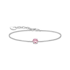 Thomas Sabo Essentials Armband mit pinkfarbenem Zirkonia-Anhänger Silber A2156-051-9