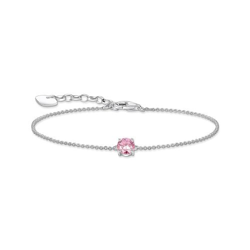 Thomas Sabo Essentials Armband mit pinkfarbenem Zirkonia-Anhänger Silber A2156-051-9