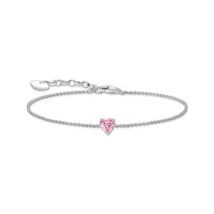 Thomas Sabo Essentials Armband mit pinkfarbenem Zirkonia-Herz Silber A2157-051-9