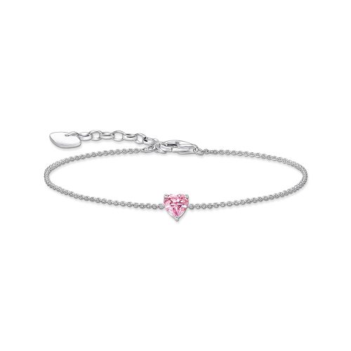 Thomas Sabo Essentials Armband mit pinkfarbenem Zirkonia-Herz Silber A2157-051-9