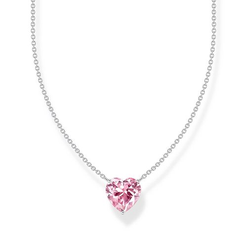 Thomas Sabo Essentials Kette mit pinkfarbenem Herz-Anhänger Silber KE2211-051-9