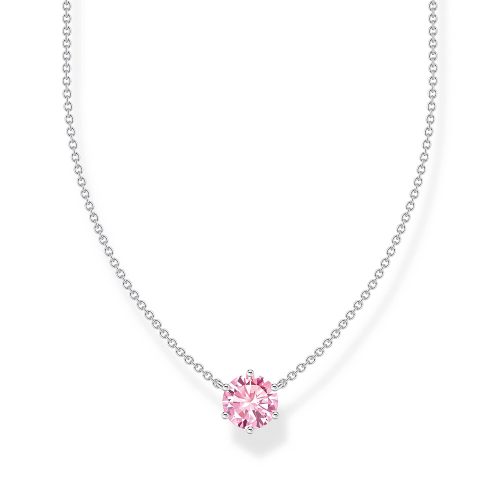 Thomas Sabo Essentials Kette mit pinkfarbenem Zirkonia-Anhänger Silber KE2210-051-9