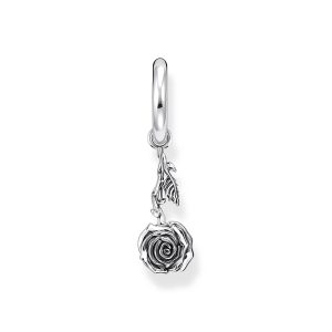 Thomas Sabo Midnight Rose Einzel-Creole mit Anhänger Midnight Rose Silber CR756-637-21