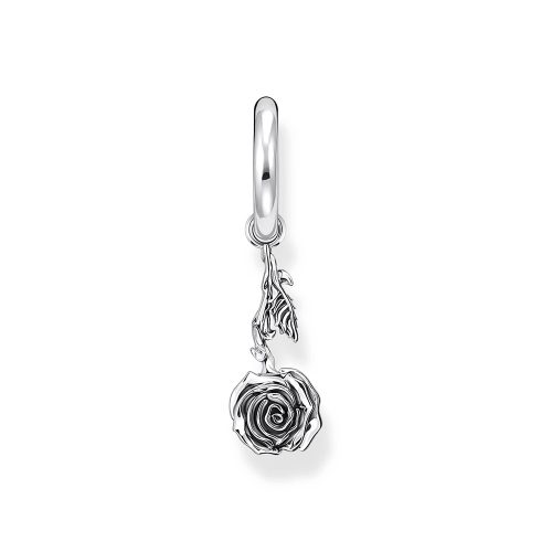 Thomas Sabo Midnight Rose Einzel-Creole mit Anhänger Midnight Rose Silber CR756-637-21