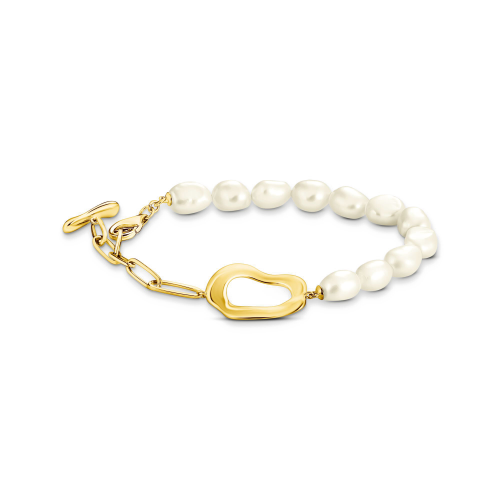 Thomas Sabo Perlenarmband Natural Beauty vergoldet A2190-430-14