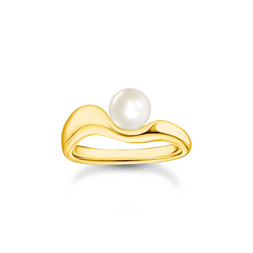 Thomas Sabo Ring mit Perle Natural Beauty vergoldet TR2485-430-14