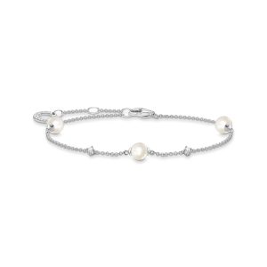Thomas Sabo True Romance Armband Perlen mit weißen Steinen silber A2038-167-14