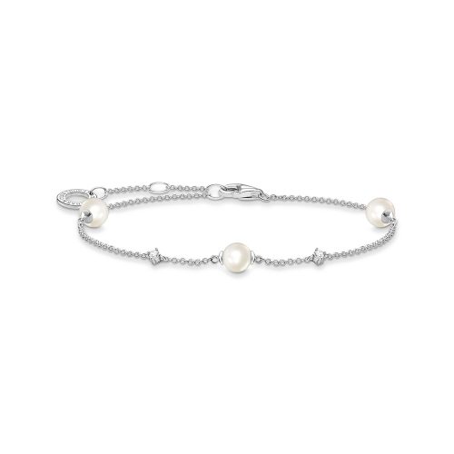 Thomas Sabo True Romance Armband Perlen mit weißen Steinen silber A2038-167-14