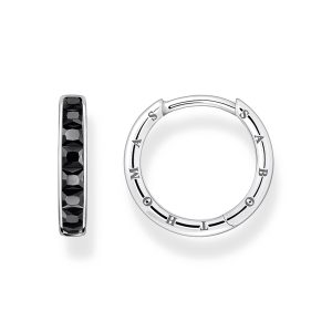 Thomas Sabo True Romance Creolen mit schwarzen Steinen Pavé Silber CR668-643-11