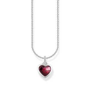 Thomas Sabo True Romance Kette mit dunkelrotem Herz-Anhänger Silber KE2268-051-10