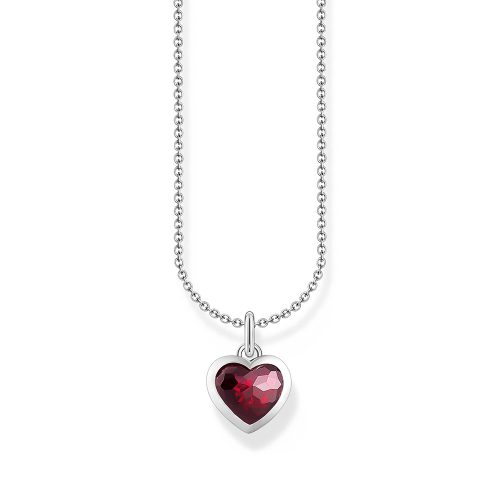 Thomas Sabo True Romance Kette mit dunkelrotem Herz-Anhänger Silber KE2268-051-10
