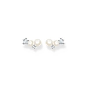 Thomas Sabo True Romance Ohrringe Ear Climber Perlen mit weißen Steinen silber H2211-167-14