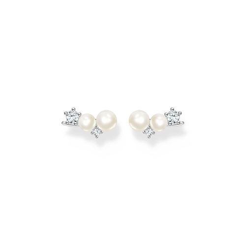 Thomas Sabo True Romance Ohrringe Ear Climber Perlen mit weißen Steinen silber H2211-167-14