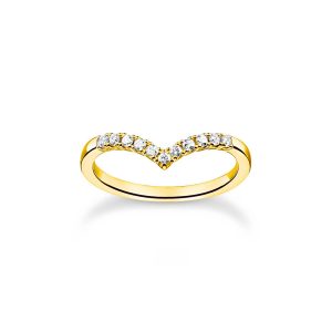 Thomas Sabo True Romance Ring V-Form mit weißen Steinen gold TR2394-414-14