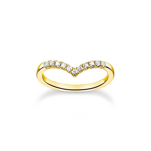 Thomas Sabo True Romance Ring V-Form mit weißen Steinen gold TR2394-414-14