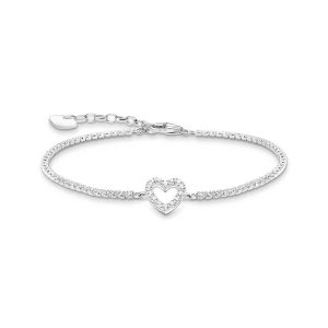 Thomas Sabo True Romance Tennisarmband Herz mit weißen Steinen Silber A2177-051-14