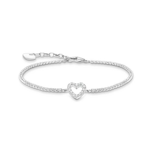 Thomas Sabo True Romance Tennisarmband Herz mit weißen Steinen Silber A2177-051-14