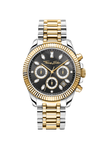 Thomas Sabo Uhr Divine Chrono mit Zifferblatt in Schwarz gelbgoldfarben WA0398-291-201