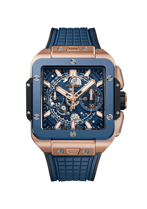 Hublot Square Bang Unico King Gold Blue Ceramic 821.OL.5180.RX