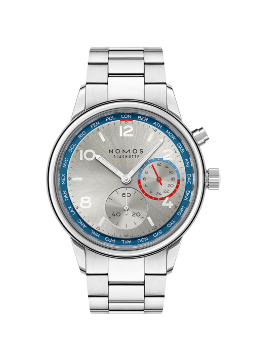 NOMOS Glashütte Club Club Sport Neomatik Weltzeit Silber 791