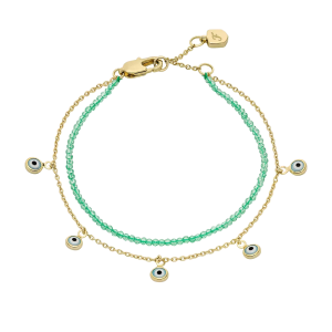 Fossil Armband Sutton Evil Eye mehrreihig Metall JA7284710