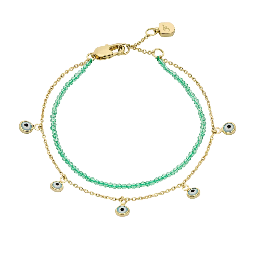 Fossil Armband Sutton Evil Eye mehrreihig Metall JA7284710
