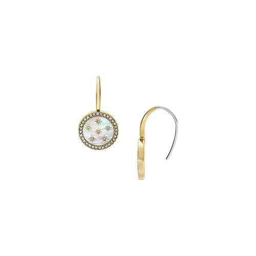 Fossil Hängeohrringe Classic Mother-of-Pearl Edelstahl goldfarben JF04867710