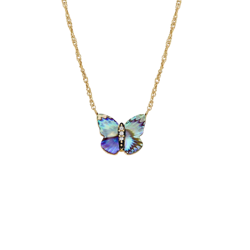 Fossil Kette Sutton Butterfly Wings Anhänger Abalone mehrfarbig JF04812710
