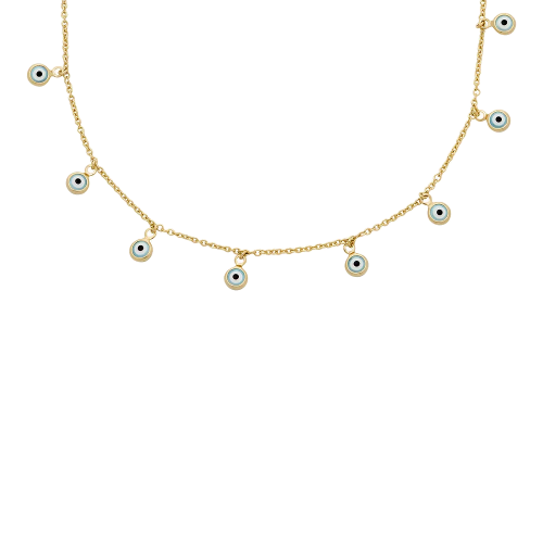 Fossil Kette Sutton Evil Eye Metall JA7283710