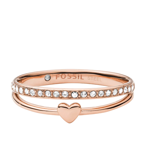 Fossil Ring Hearts To You Edelstahl roségoldfarben JF03460791