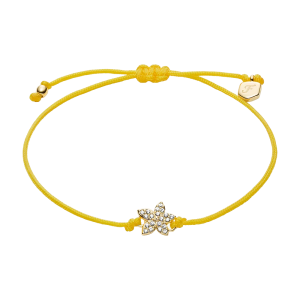Fossil Sutton Sutton Mini Moments Armband aus gelbgoldfarbenem Metall mit Pavé-Blume JA7308710