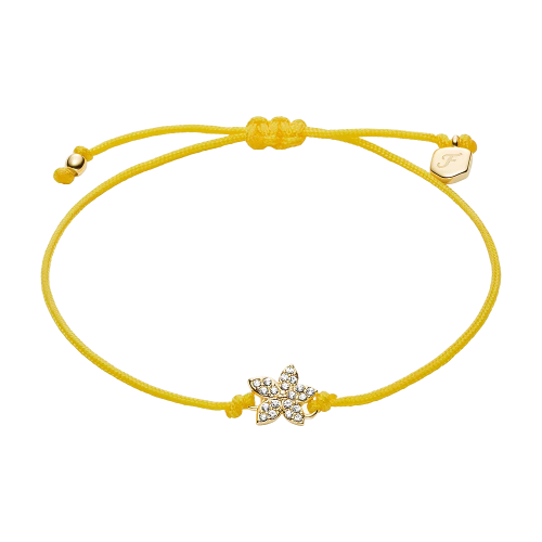 Fossil Sutton Sutton Mini Moments Armband aus gelbgoldfarbenem Metall mit Pavé-Blume JA7308710