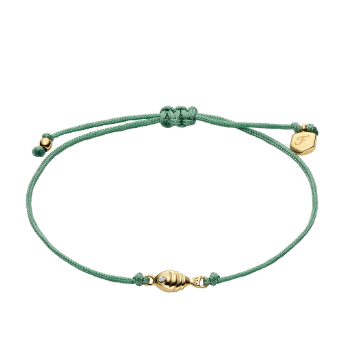 Fossil Sutton Sutton Mini Moments Armband aus goldfarbenem Metall mit Fischanhänger in Seegrün JA7310710