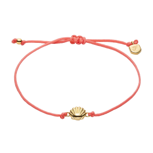 Fossil Sutton Sutton Mini Moments Armband aus goldfarbenem Metall mit Muschelanhänger in Koralle JA7313710