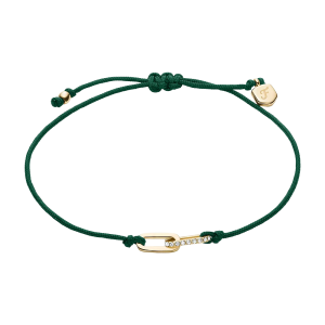 Fossil Sutton Sutton Mini Moments Armband aus goldfarbenem Metall mit Pavé-Link in Grün JA7311710