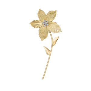 Fossil Sutton Sutton The Flower Collection Anstecknadel aus Edelstahl goldfarben JF04975710