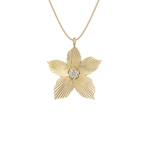 Fossil, Sutton, Sutton The Flower Collection Halskette mit Anhänger aus Edelstahl goldfarben, JF04968710