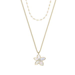 Fossil Sutton Sutton The Flower Collection mehrreihige Halskette mit Perlmutt JF04969710