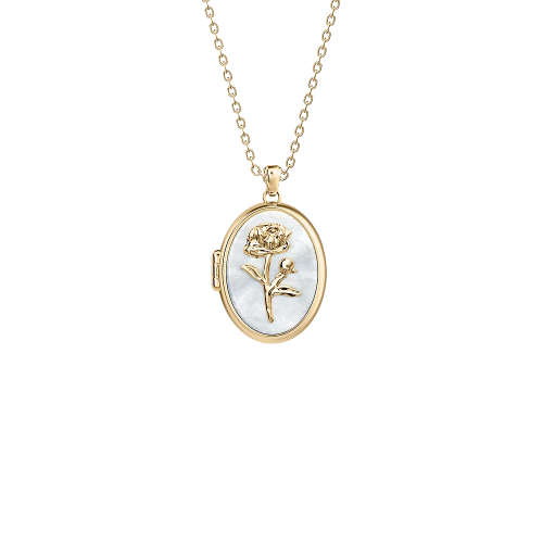 Fossil Sutton Sutton The Locket Collection Halskette mit Anhänger aus weißem Perlmutt JF04976710