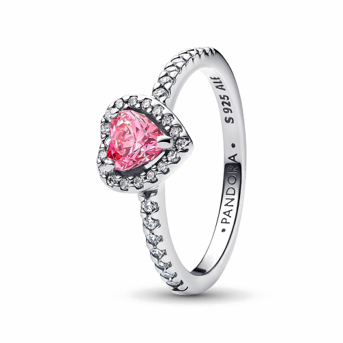 Pandora Erhabenes Rosafarbenes Herz Ring 198421C03