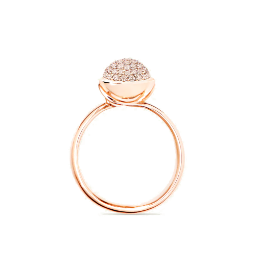 Tamara Comolli Bouton BOUTON Small Ring mit Champagne Diamant Pavé R-BOU-s-pD-rg