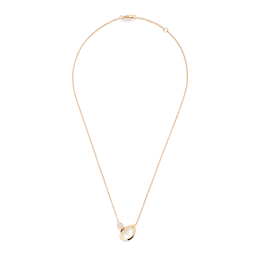 Tamara Comolli Signature SIGNATURE Halskette mit Mondstain sand-weiß und Diamant Pavé N-Sig-2Dr-MoSa-prg